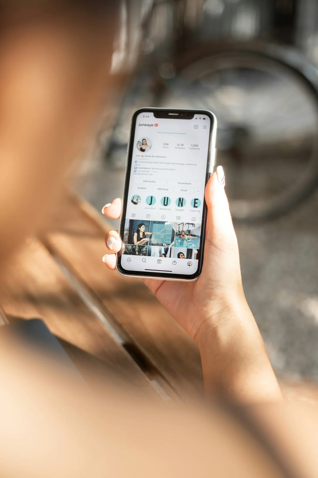 Facebook page of an entrepreneurs social media on desktop and mobile.